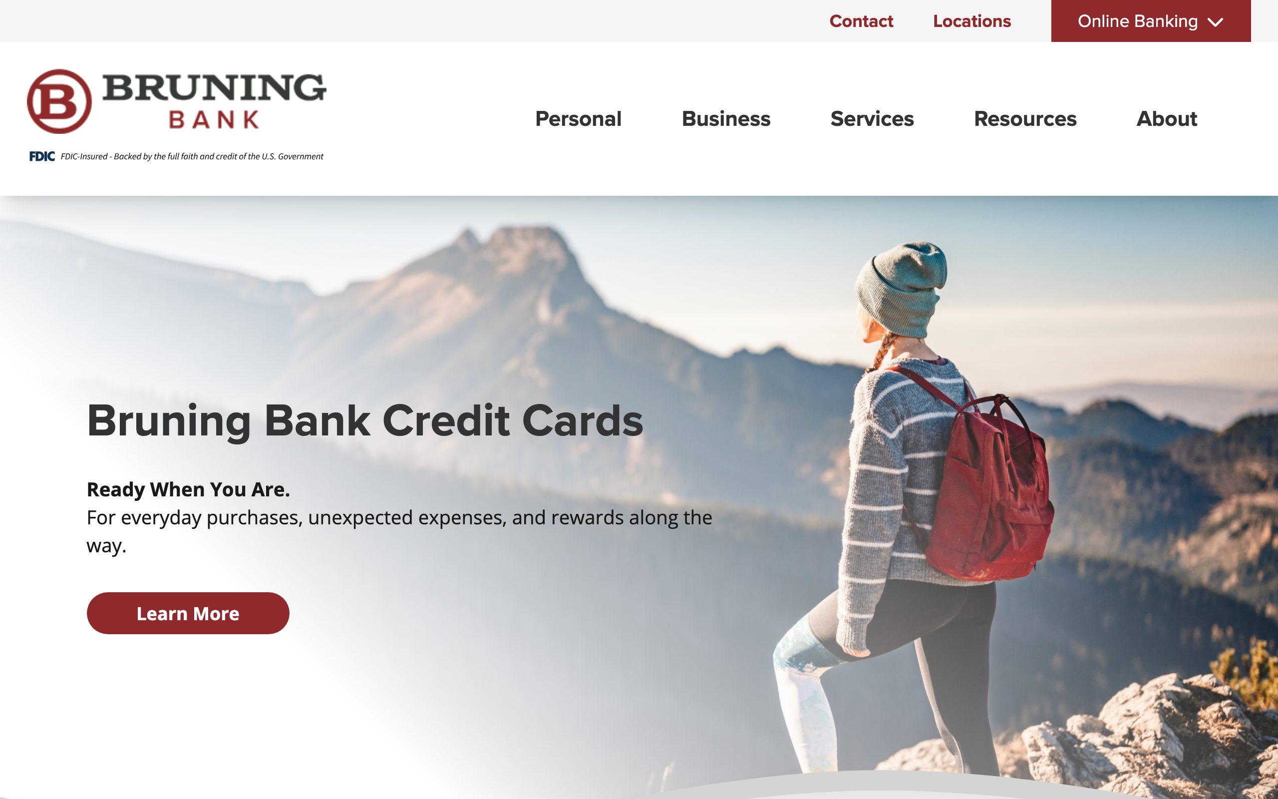 Bruning Bank homepage