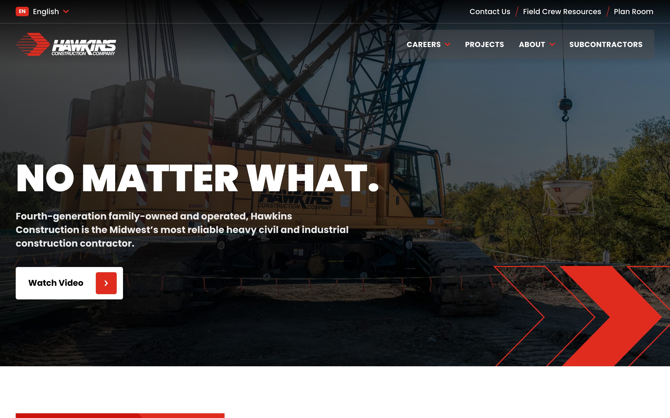 Hawkins Construction homepage