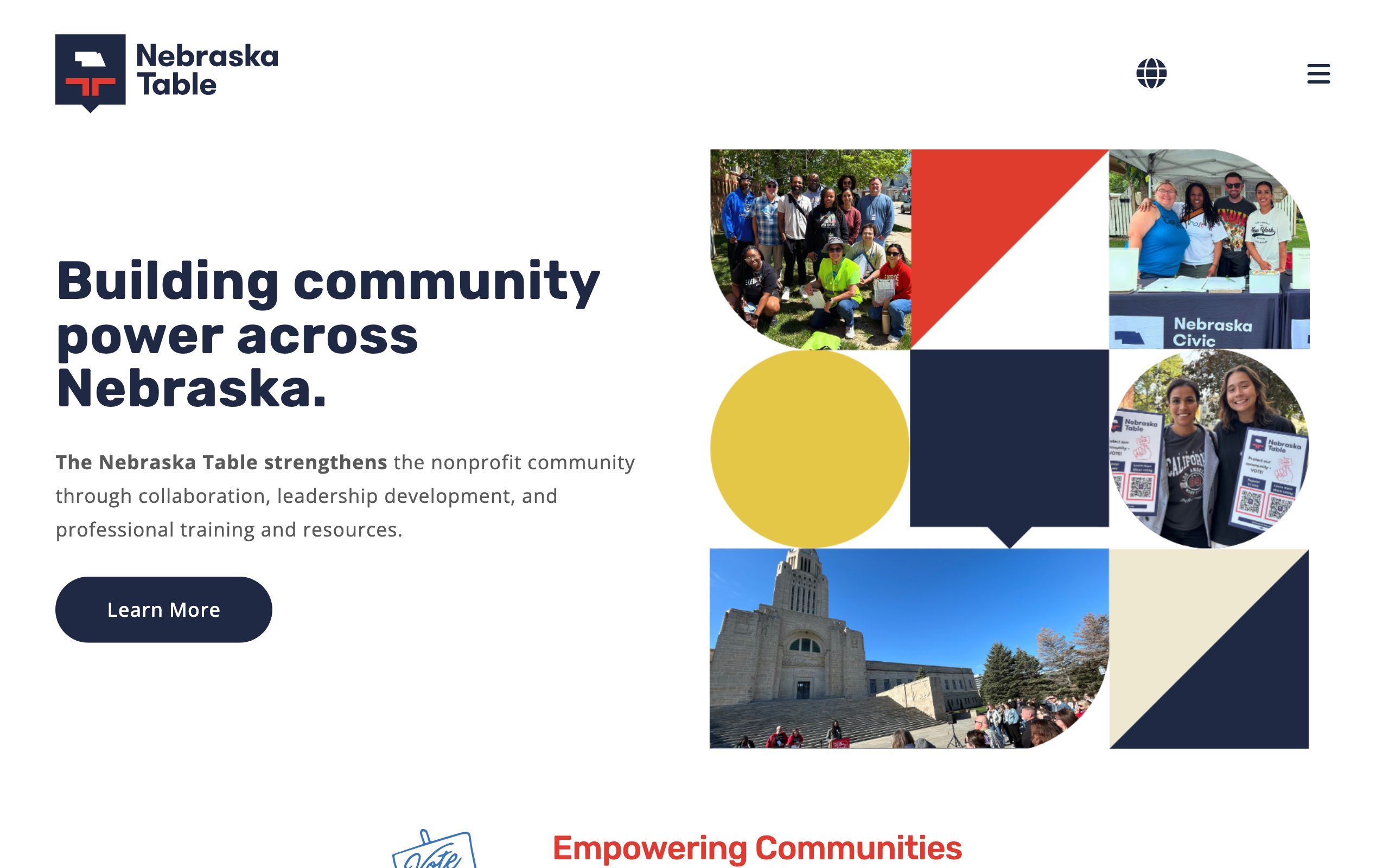 Nebraska Civic Engagement Table homepage
